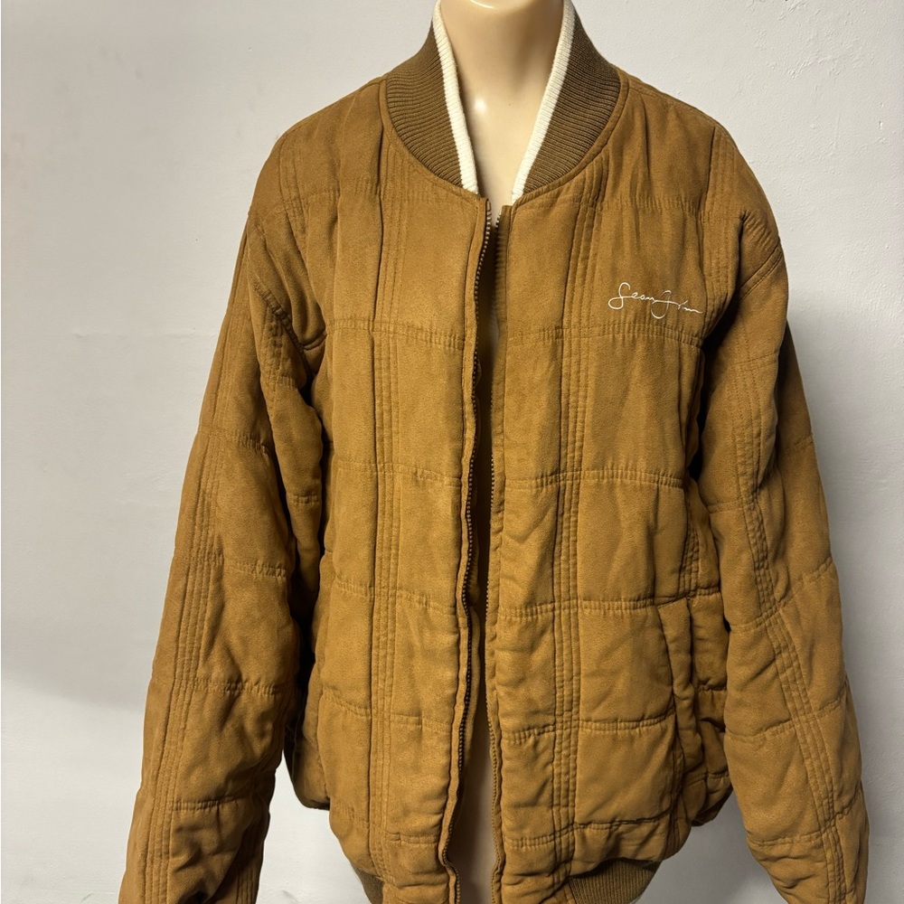 Vintage Sean John Brown Quilted Bomber Jacket